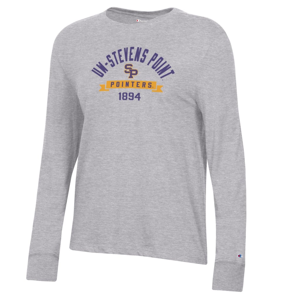  Wisconsin-Stevens Point Pointers Champion Women's Core Long Sleeve T-Shirt - Gray